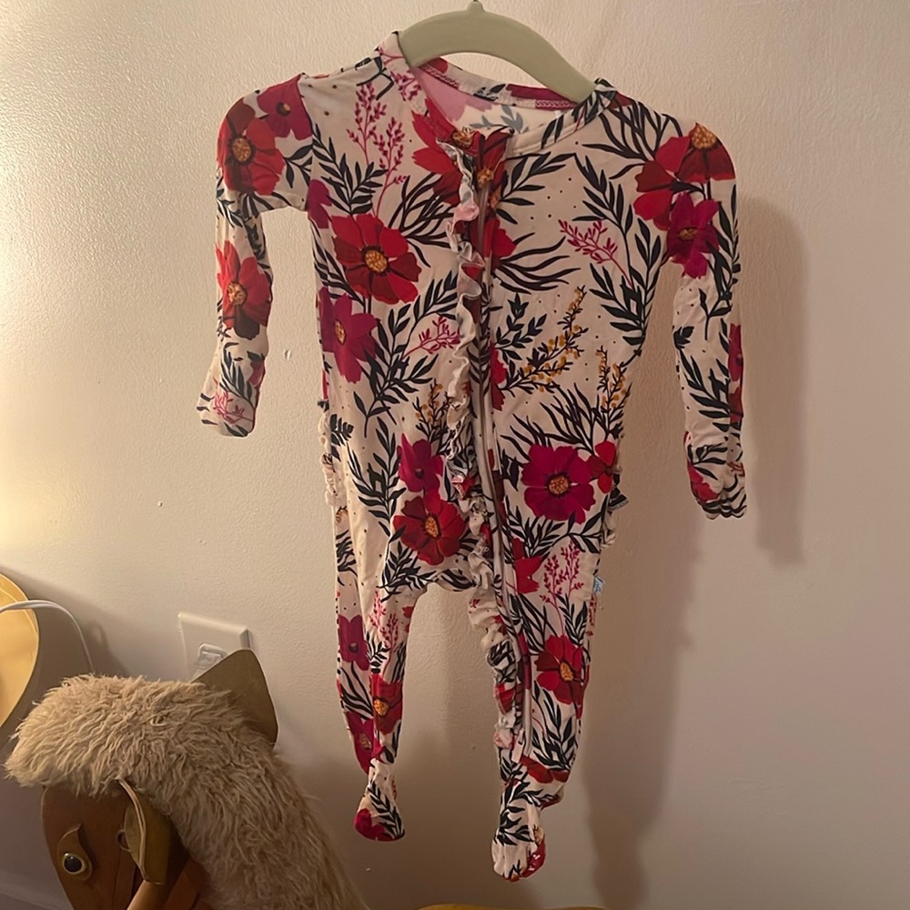 Posh Peanut Footie Ruffled Zippered One Piece